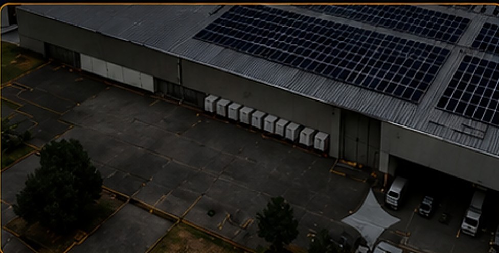 Solar-powered warehousing